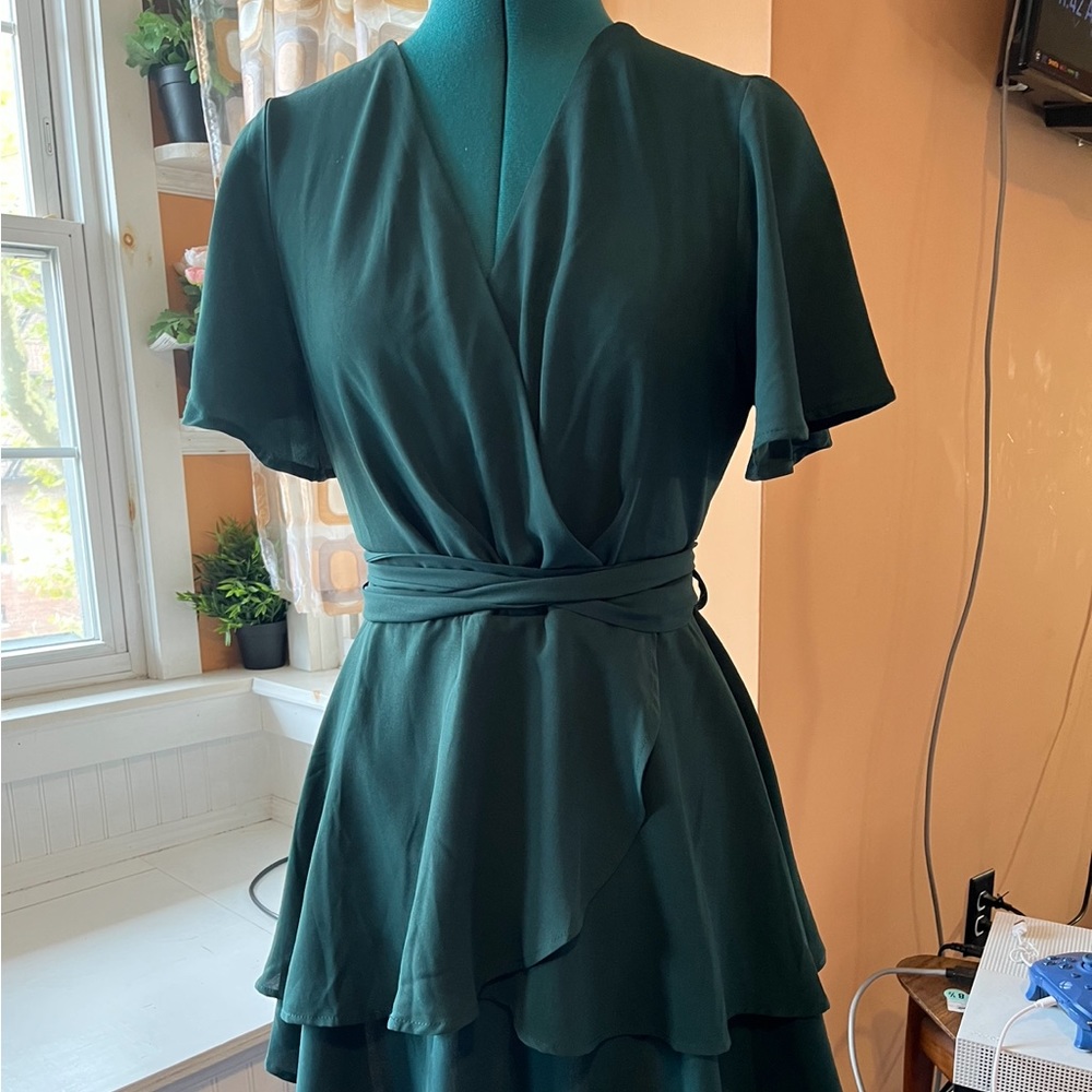 Green Salsa Style Flowy Dress